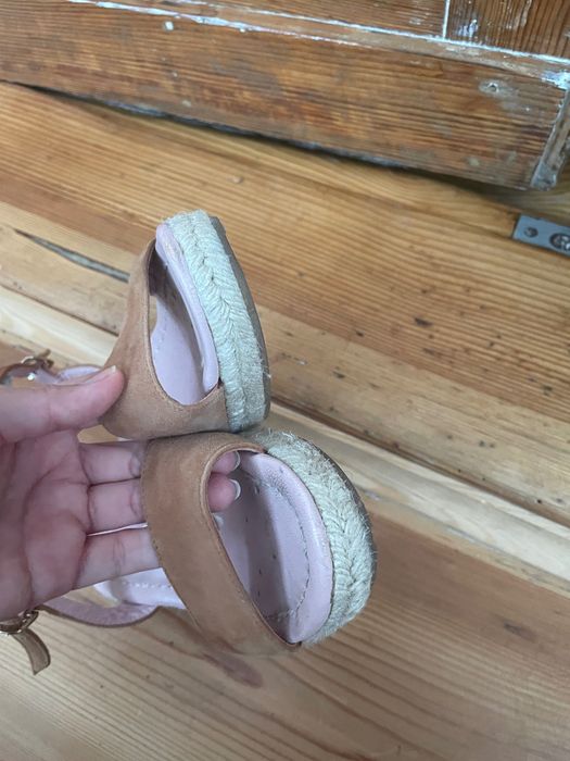 Pretty Ballerinas koturny Deborah sandały espadryle skóra skórzane