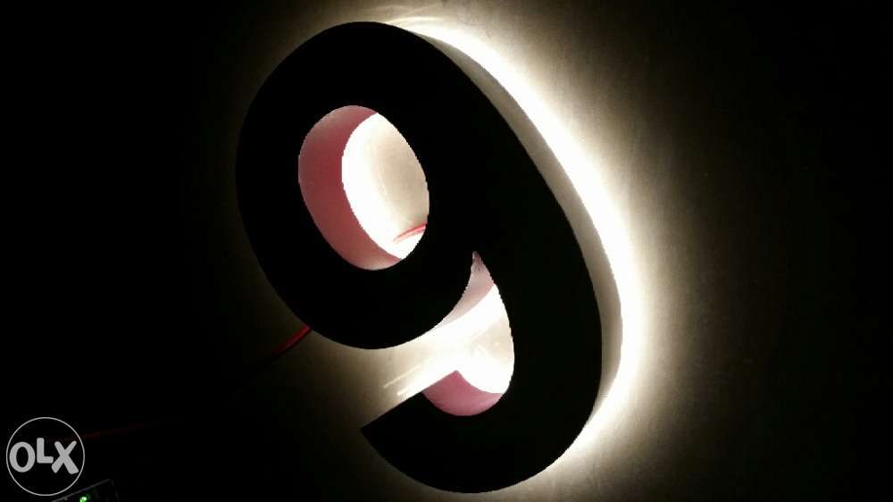 Números residenciais de Inox - Nr. 9 em 3D para Portas ou Entradas