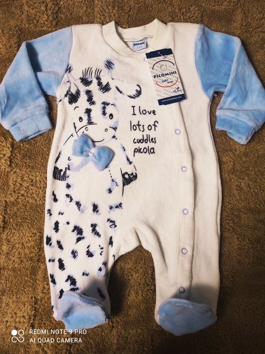 Нові дитячі велюрові чоловічки 3-6-9 міс