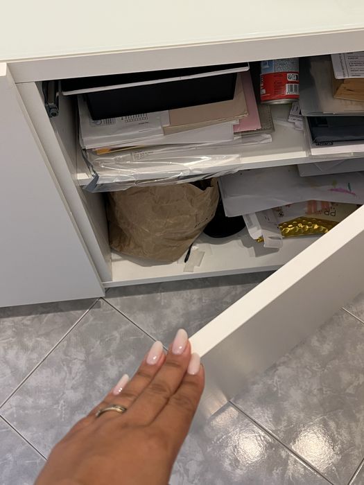 Movel aparador branco com vidro