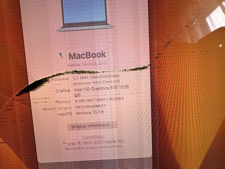 Macbook Retina 2017 a1534