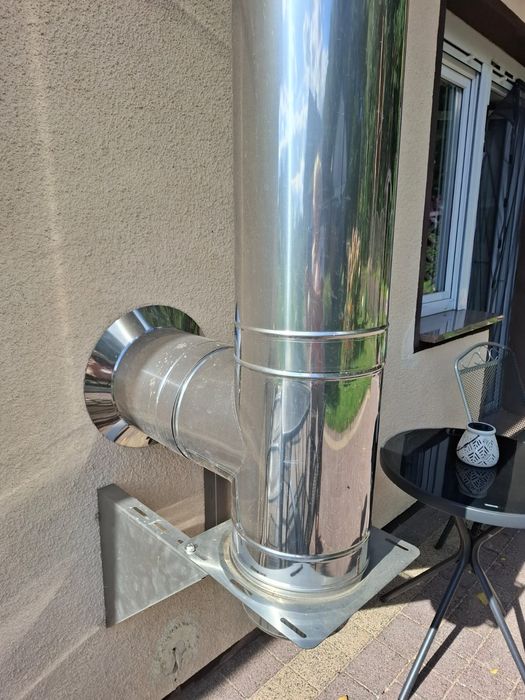 Piecyk żeliwny koza wraz z kominem