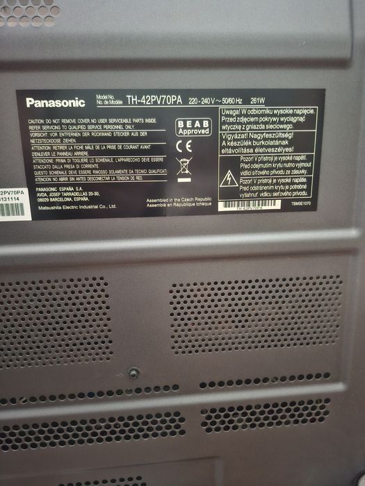 Telewizor Panasonic - TH-42PV70PA 42 cale
