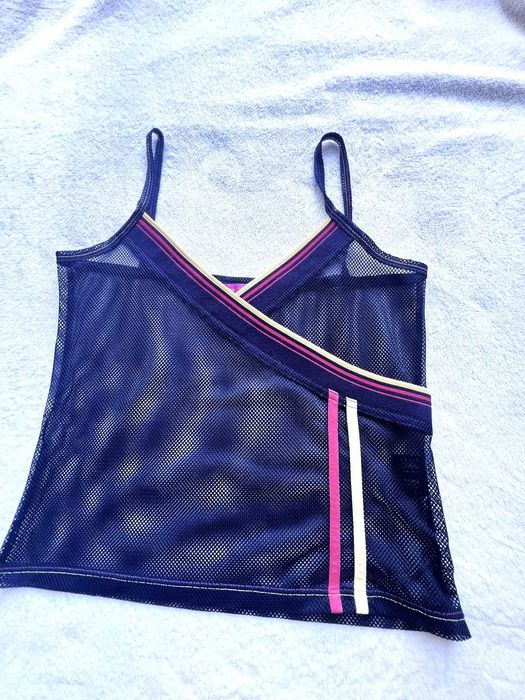 Vintage siateczkowy top mesh Per Una Due Marks Spencer granatowy siatka Y2K - rozm. 40