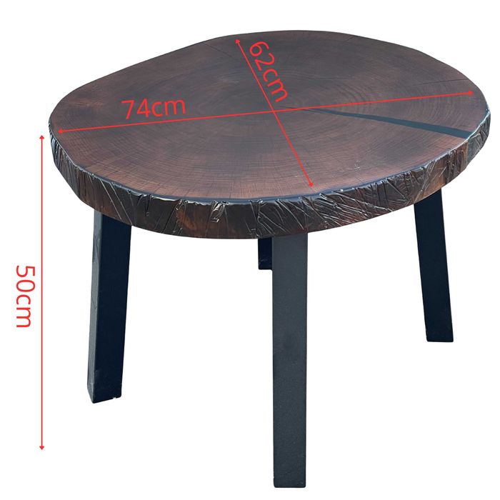 Stół Dębowy Owalny Stolik Kawowy do Salonu Pokoju Lite Drewno