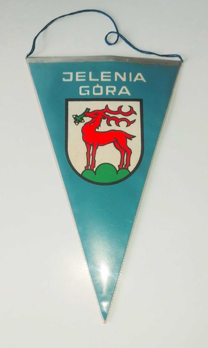 Proporczyk Jelenia Góra herb Polska flaga Orzeł bez Korony