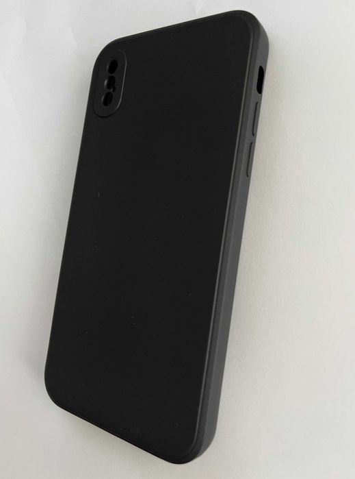 Etui do iPhone X/XS (Czarne, Matowe, Obudowa Slim, Silikon) + SZKŁO 9H