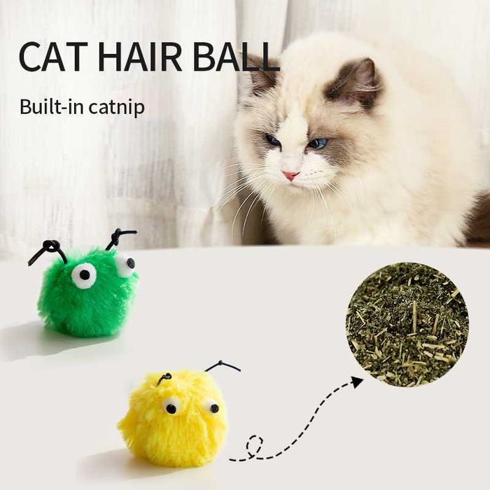 Пушистый монстр Плюшевая маленькая игрушка для Кота (кошачья мята)