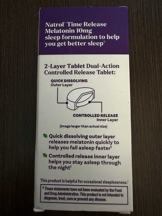 Natrol Melatonina 10mg | Time Release | Dual Action | Na Dobry Sen