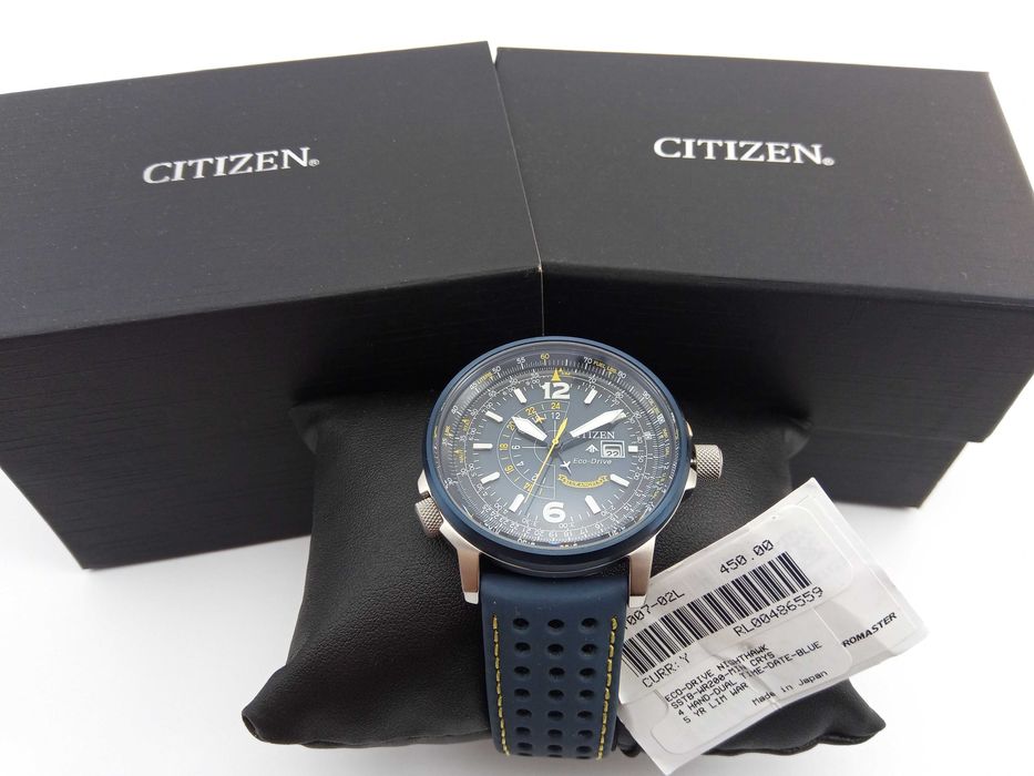 Культовые часы Citizen Ночной Ястреб спецверсия Blue Angels BJ7007-02L