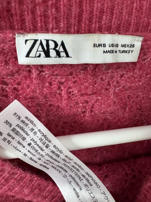 ZARA ażurowy sweterek z domieszką wełny Cropped
