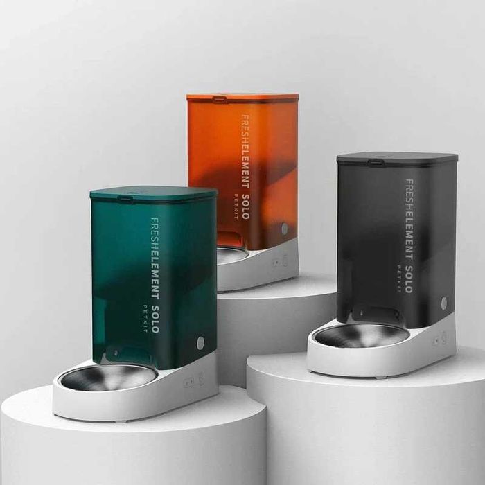 Смарт годівниця PETKIT Fresh Element SOLO Smart Pet Feeder 3 л Wi-Fi, резервне живлення, темно-сіра