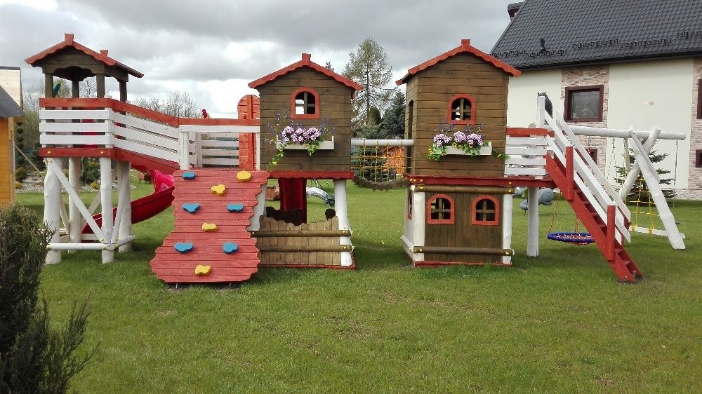 plac zabaw domek ślizg mostek balkon ATEST CERTYFIKAT montaż PL