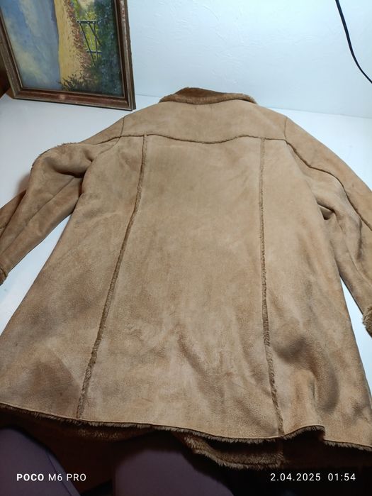 Płaszcz kożuszek Kożuch damski brązowy L/XL