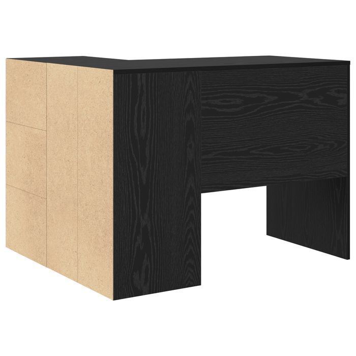 Biurko narożne z czarnego dębu 102x88 cm - stylowe i funkcjonalne