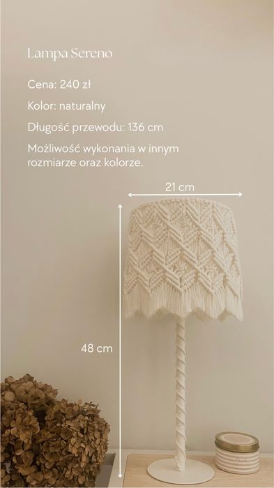 Sereno - lampa stojąca boho/japandi