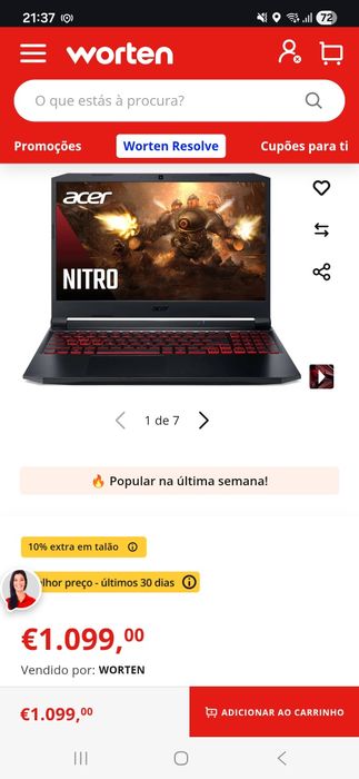 Portatil Gaming Ryzen 5 5600H / RTX 3060 / 32GB Ram