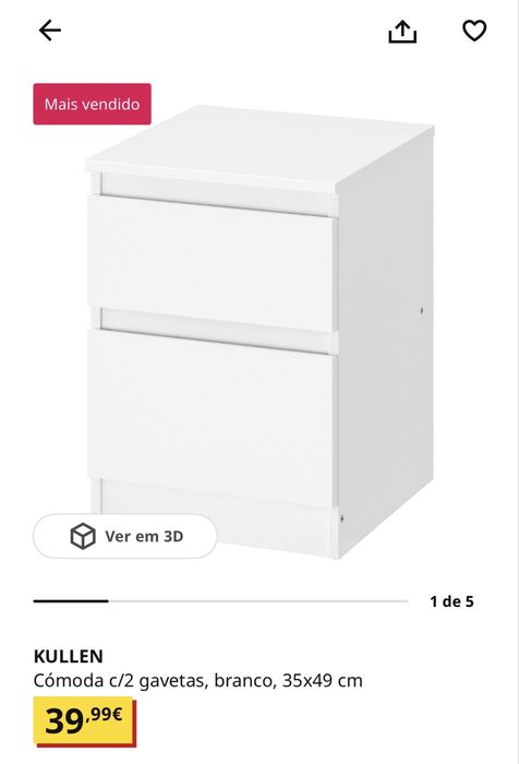 Mesa cabeceira Ikea preto nova