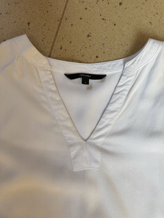 Vero moda biała bluzka z krótkim rękawem r.36