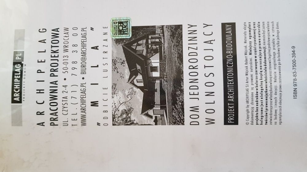 Projekt budowlany Mila lustro Grupa Archipelag.