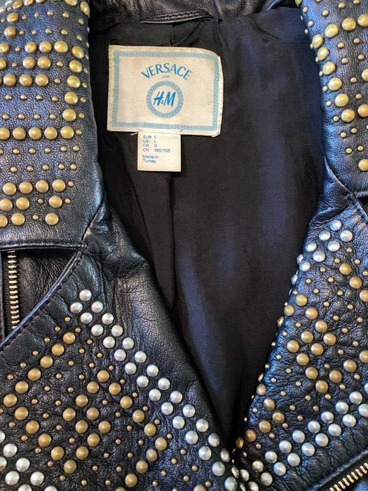 Versace for H&M | Casaco Biker em Pele Genuína | Edição Limitada | Como Novo
