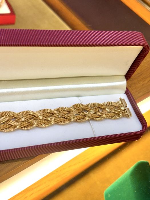 Bransoleta złota splot diamentowy 18k złoto włoska