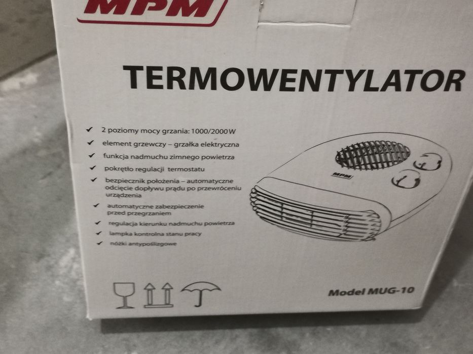 Termowentylator Farelka Nagrzewnica MPM Mug-10 2000W NOWY Okazja!
