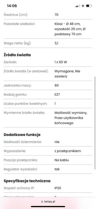 Lampa podłogowa jak nowa