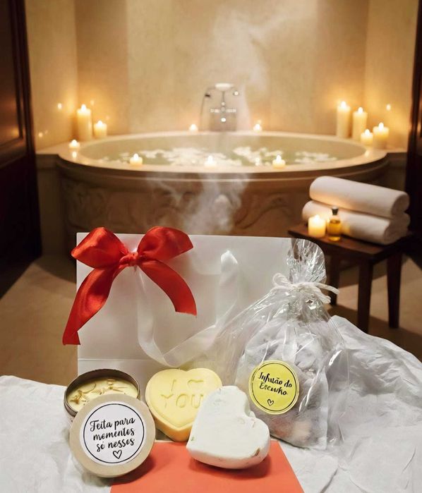 Momento a dois: vela, sabonete e banho relaxante