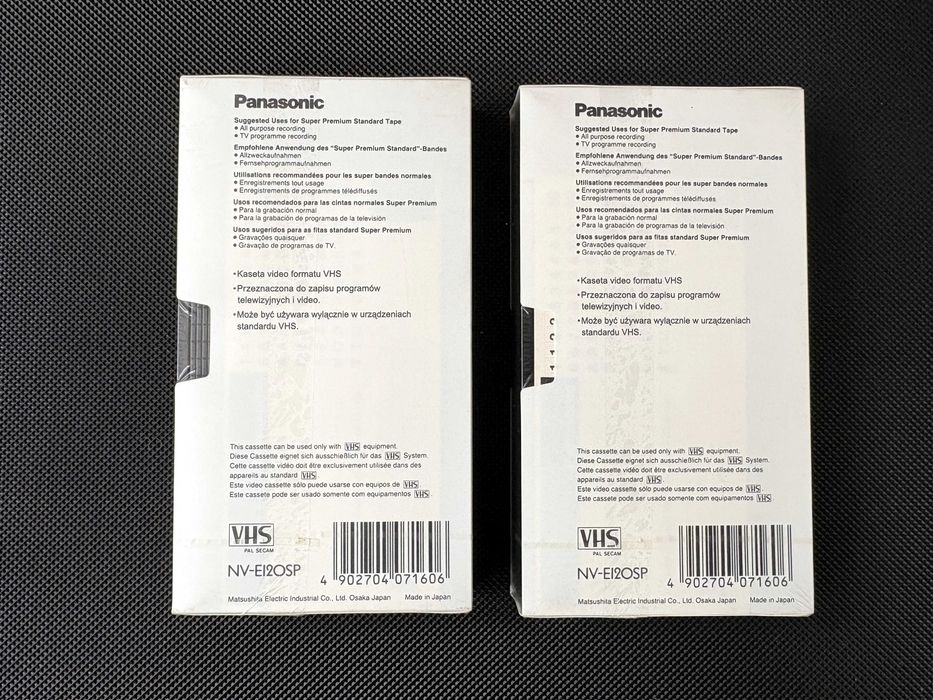 Kaseta Panasonic E-120 Super SP - NOWA, ZAFOLIOWANA - VHS video