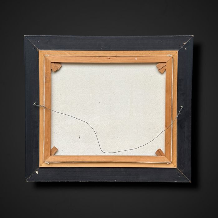 Pejzaż olejny na płótnie w drewnianej ramie b5/12052