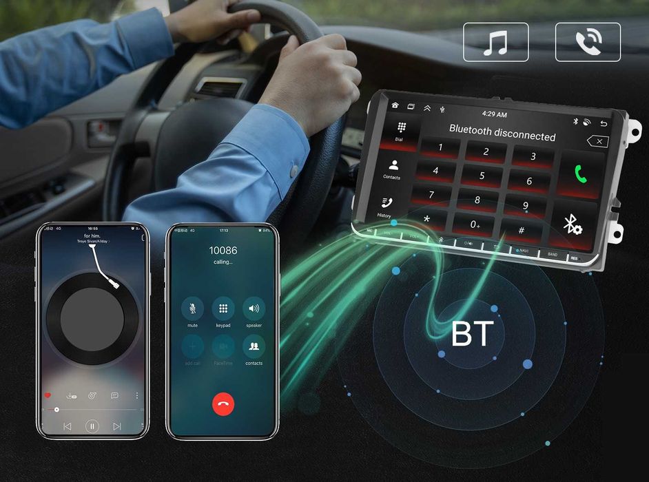 Radio Samochodowe Nawigacja Android 15 Apple Car DEDYKOWANE 4GB + 64 GB DLA VOLKSWAGEN + Kamera Cofania
