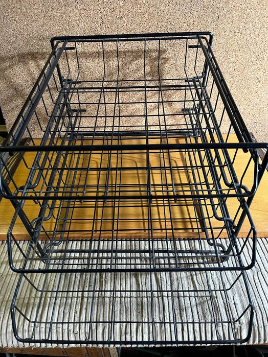 Organizador metálico de secretária com 3 gavetas