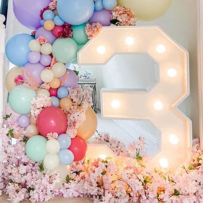 Números e Letras Gigantes Luminosas para festas e decoração