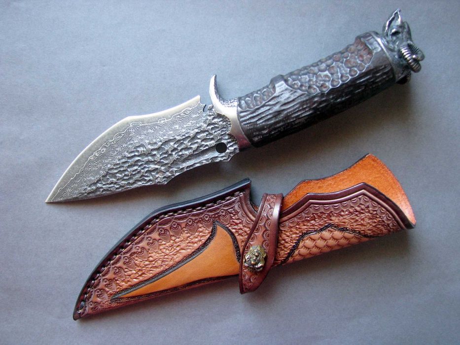 Nóż myśliwski japoński stal VG10 damast HRC62 bushcraft survival .