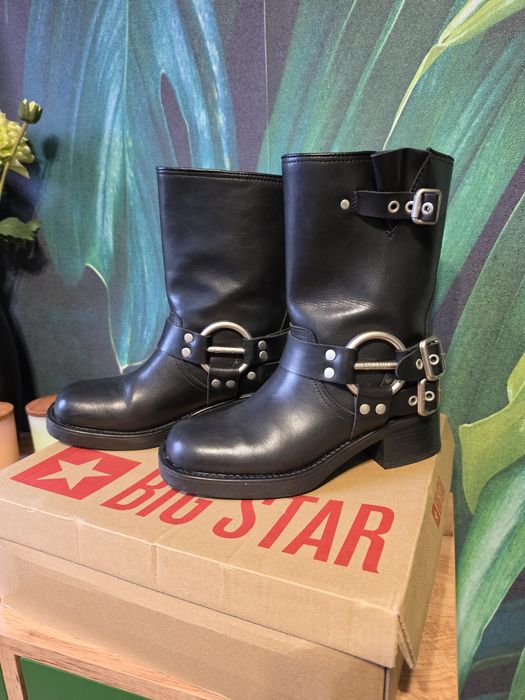 Skórzane botki motocyklowe Big Star