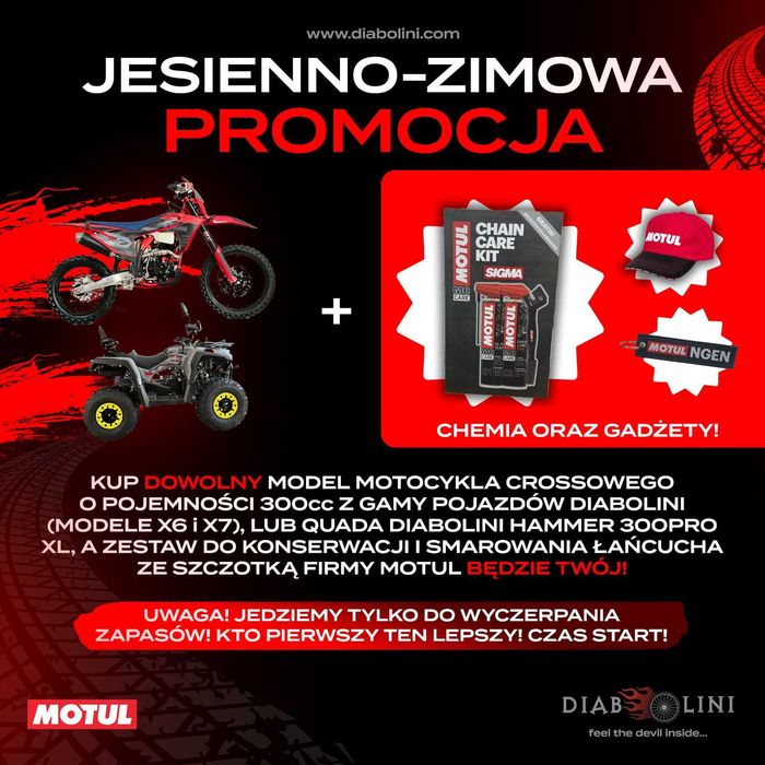 DIABOLINI X6 DEVIL 300 CC! Nowy! Gwarancja! Chłodzenie cieczą! Raty !