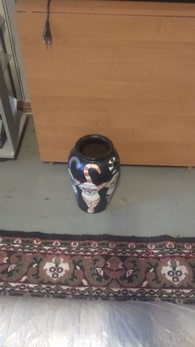 Напольная ваза Коты керамика ручная роспись