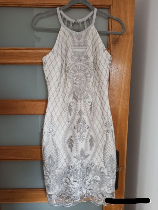 Elegancka sukienka krótka koronkowa dopasowana Ana Studio 9, rozm. 36 S wesele
