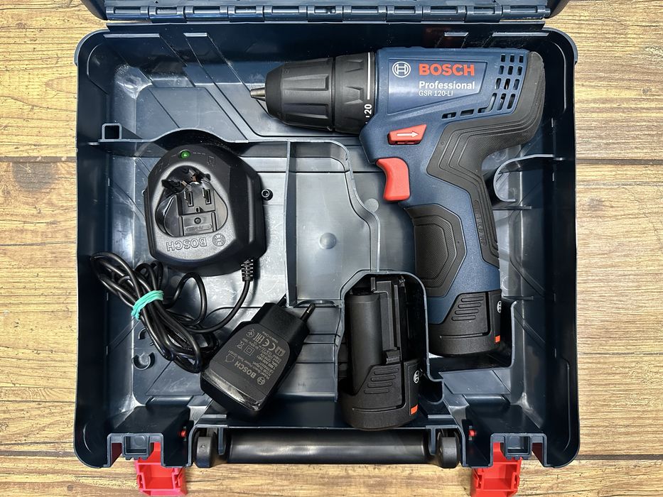 Wiertarko-wkrętarka BOSCH GSR 120-LI / 2x bateria 2Ah / ładowarka