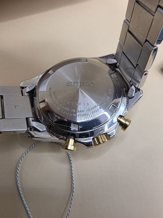 Seiko Spirit SBTR024 Branco/Dourado/Prateado – Relógio masculino em aço inoxidável