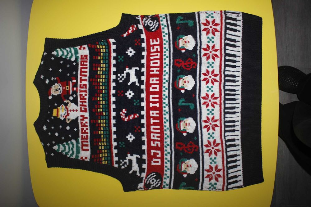 Colete de malha - Natal Christmas - "Dj Santa in da house" - M - NOVO