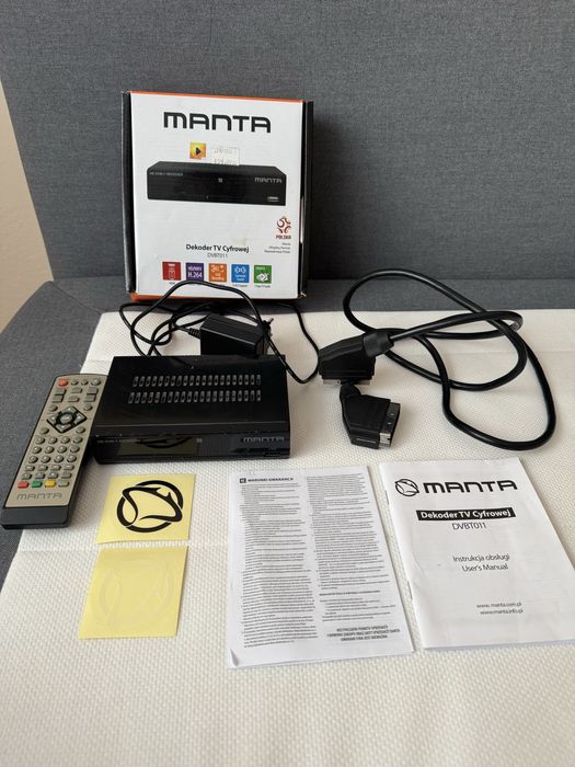 Dekoder TV Manta DVBT011 przewód kabel DPM scart hdmi media player