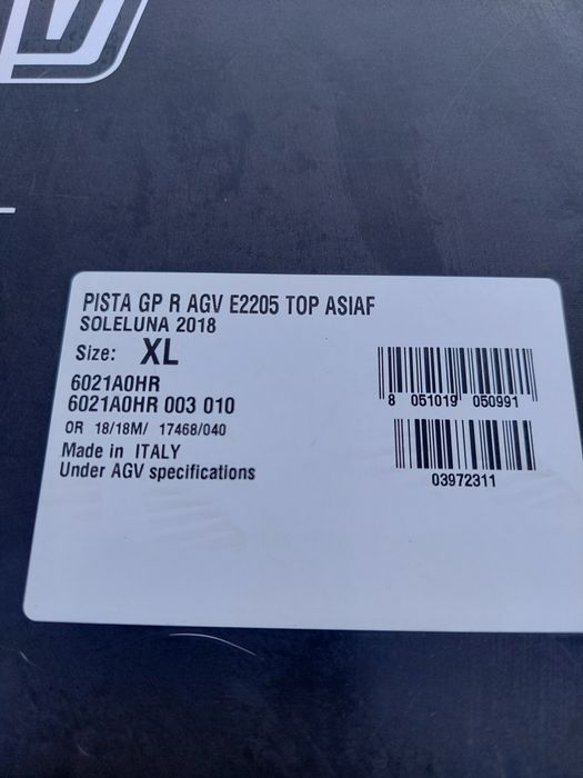 Capacete agv pista gp rr