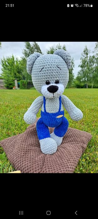 Miś Ignacy handmade rękodzieło prezent dla dziecka