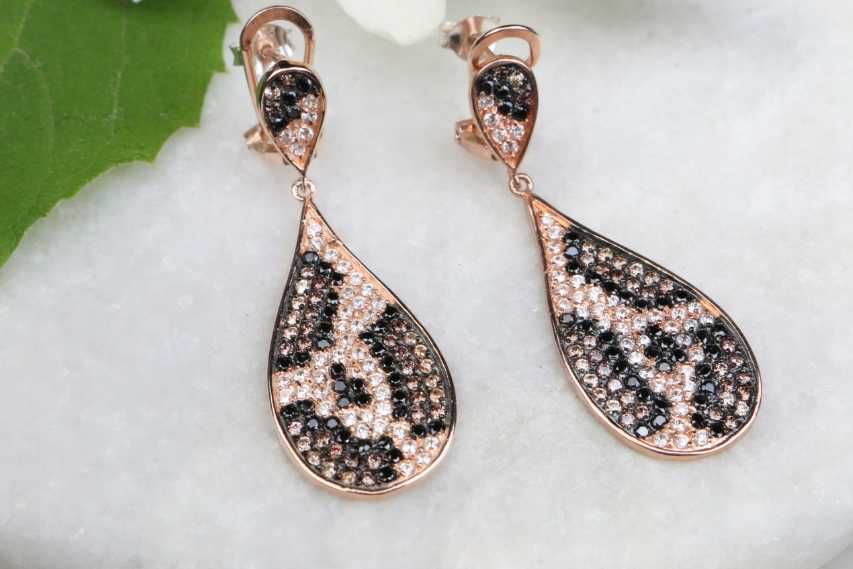 50) Duże kolczyki srebro pozłacane NOWE