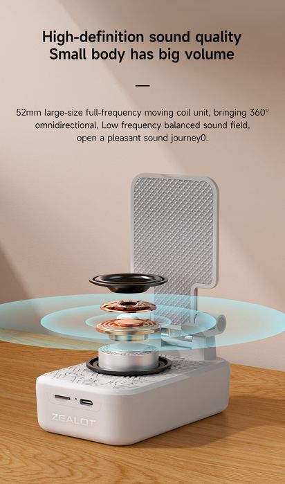 Zealot Z7 Портативна блутуз колонка держатель для смартфона-планшета
