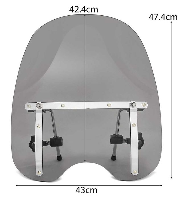 Pára-brisas da moto para Chopper / Cruiser / Custombikes de cor escura