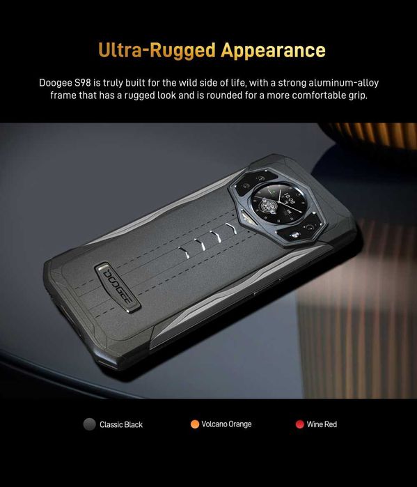 DOOGEE S98 8/256Gb, 64/20NV/16Mp 6,3" FHD+ G96, 6000 мАч 33W, IP68/69K