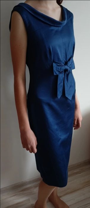 Wyjściowa, niebieska, letnia sukienka S Hera